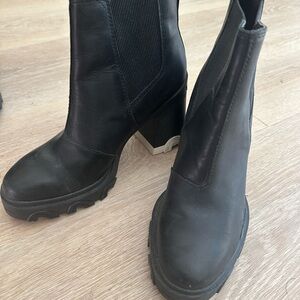 Sorel Black Heeled Boots for Women